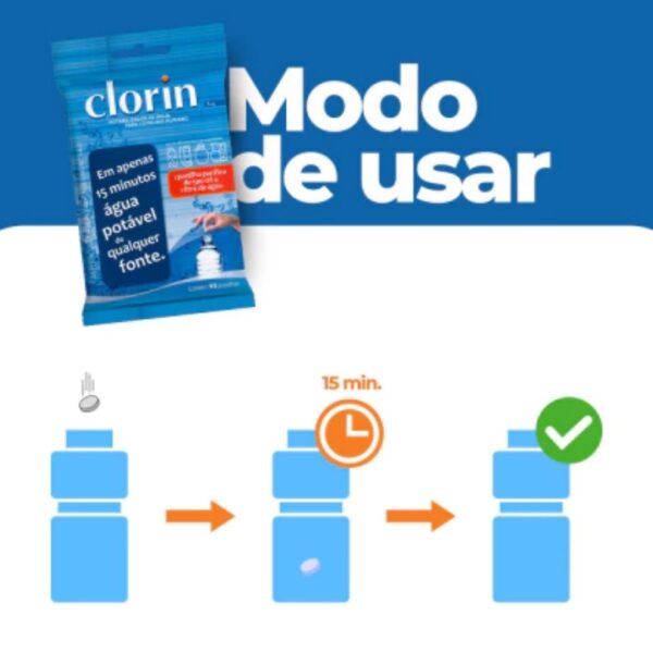 Pastilhas Purificadoras de Água | Clorin | Cartela Com 10 Pastilhas