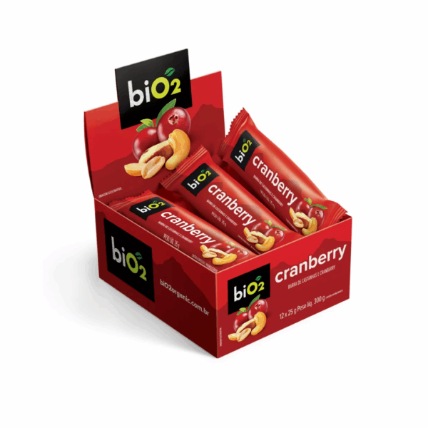 Barra de castanhas com frutas _ Cranberry _ BiO2 Barrinha de Castanhas e Frutas | Cranberry 25g | Bio2