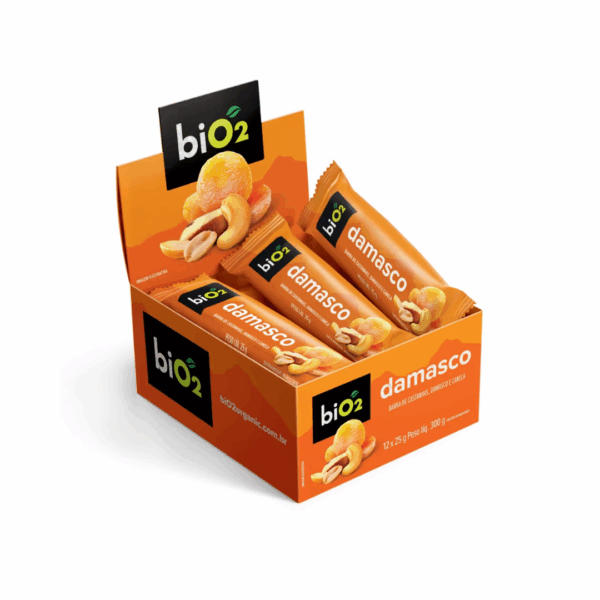 Barra de castanhas com frutas _ Damasco _ BiO2 Barrinha de Castanhas e Frutas | Damasco 25g | Bio2