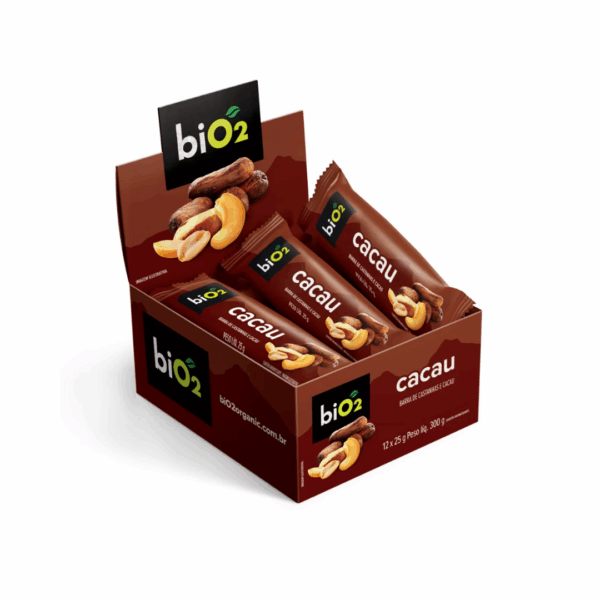 Barrinha de Castanhas e Frutas | Cacau 25g | Bio2