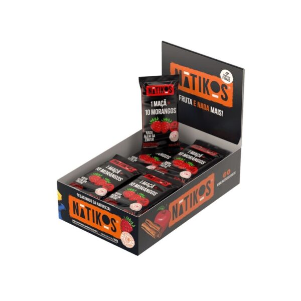 Barra de frutas maçã e morango Natikos caixa Barra de Frutas Maçã e Morango 30g | Natikos