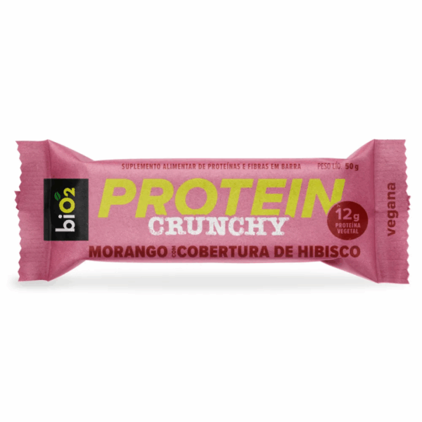 Protein Crunchy Morango com Cobertura de Hibisco 50g | Bio2