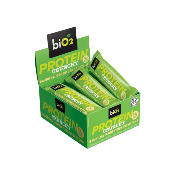 Protein Crunchy Baunilha com Cobertura de Matchá 50g | Bio2