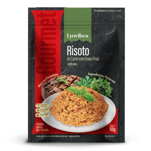Risoto de Carne com Ervas finas Risoto de Carne com Ervas Finas Liofilizados | Lyovibes