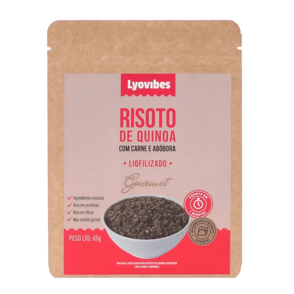 Risoto de Quinoa com Carne e abóbora Risoto de Quinoa com Carne e Abóbora Liofilizados | Lyovibes