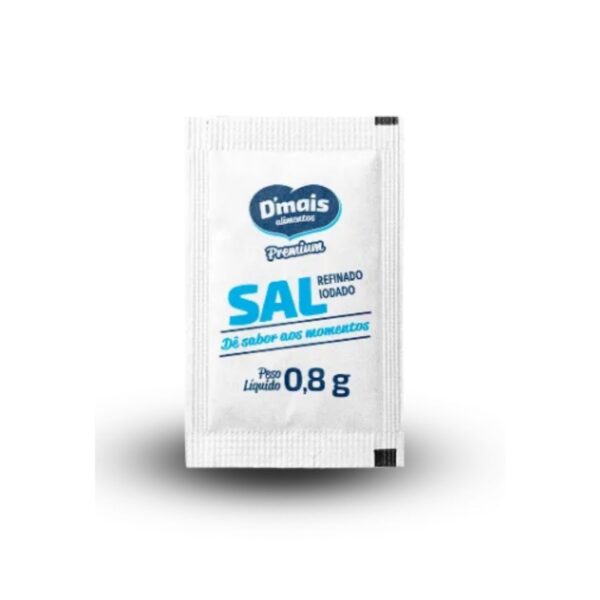 Sal Refinado Iodado Sachê 0,8g | D’Mais