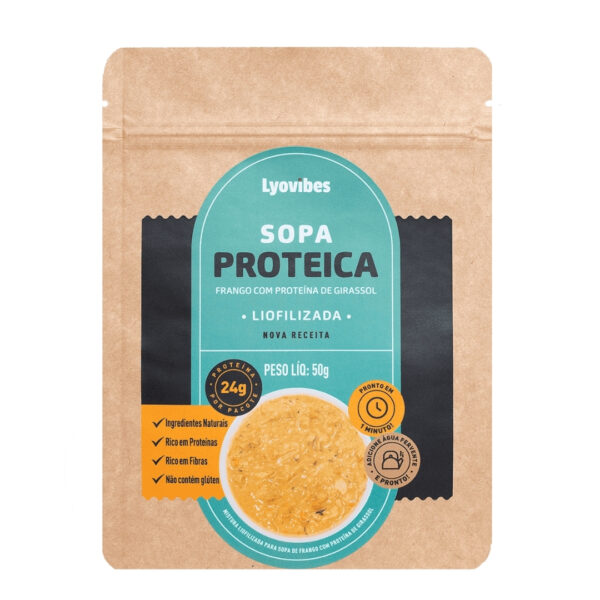 Sopa proteica Sopa Proteica de Frango com Proteína de Girassol Liofilizados | Lyovibes