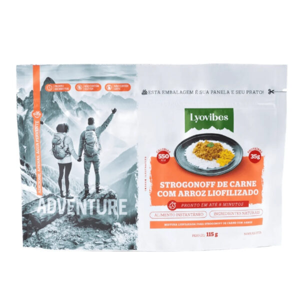 Strogonoff de Carne com Arroz Liofilizados | Lyovibes