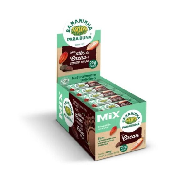 Doce de Bananinha Paraibuna 36g | Mix com Nibs de Cacau e Cacau em pó