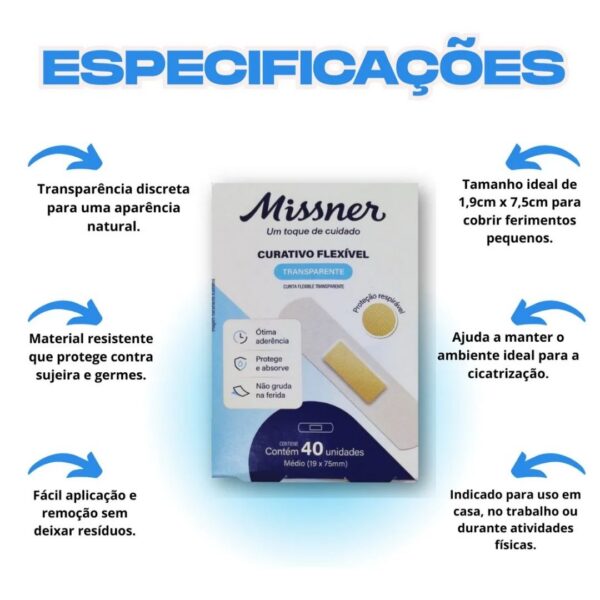 Curativo band aid (2) Curativo Adesivo Transparente Tipo Band Aid