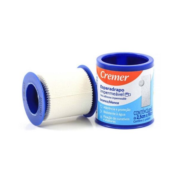 Esparadrapo impermeável (2) Esparadrapo Impermeável 2,5cm x 90cm | Cremer