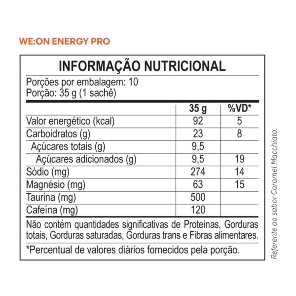 Gel de carboidrato weon caramelo (3) Gel de Carboidrato Energy Pro Sachê | We On | Caramel Macchiato