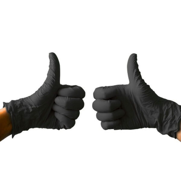 Luva descartável (2) Luva Nitrílica Descartável Sem Pó | Preta