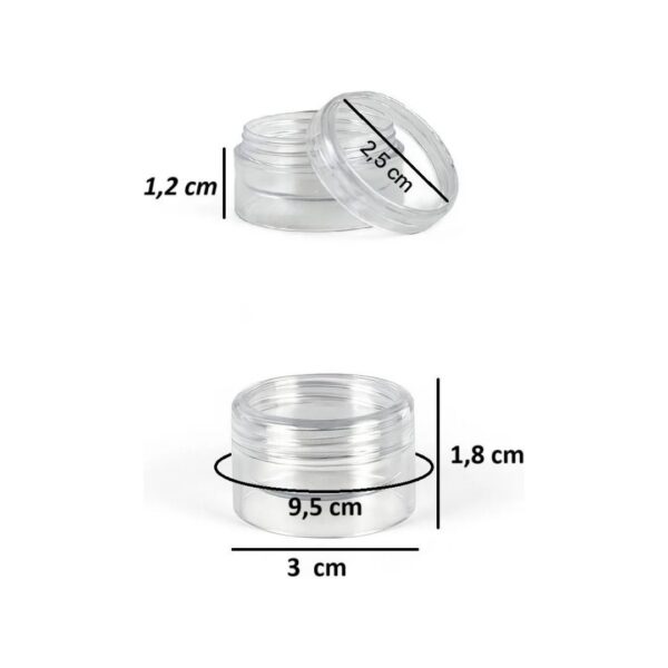 Pote acrílico empilhável (3) Pote Cristal com Rosca Empilhável