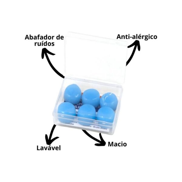 Protetor Auricular Moldável Anti Ruídos e à Prova D’Água | 3 Pares