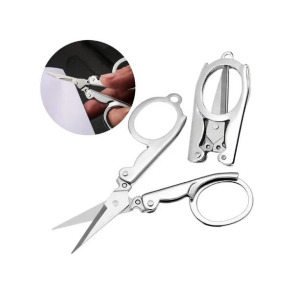 Tesourinha dobrável (2) Tesoura de Bolso Dobrável Compacta em Aço Inox