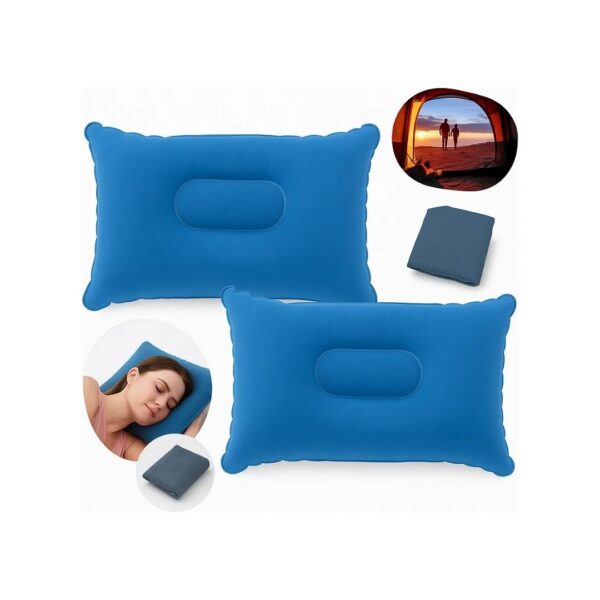 Travesseiro inflável (2) Mini Travesseiro Inflável Para Camping e Viagem