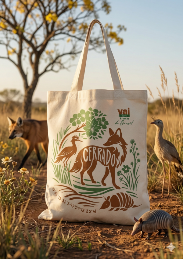 1 mockup Ecobag vai LEVE | Biomas do Brasil | Cerrado