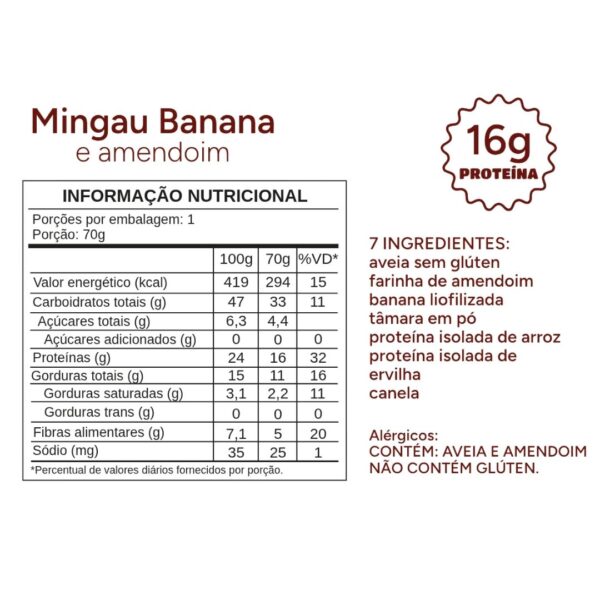 Mingau Instantâneo MaiMai | Banana e Amendoim (16g de proteína)