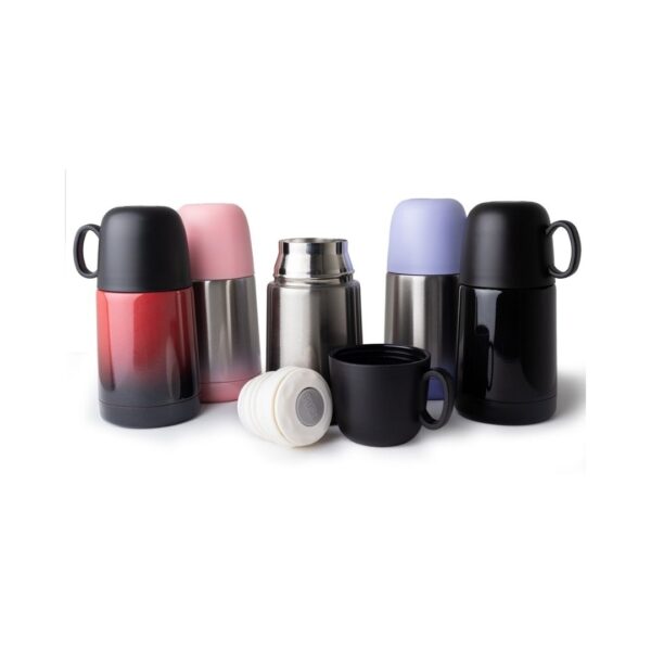 garrafinha termica 230ml (8) Garrafa Térmica Inox 230ml com Caneca | Compacta para Trekking, Camping e Viagens